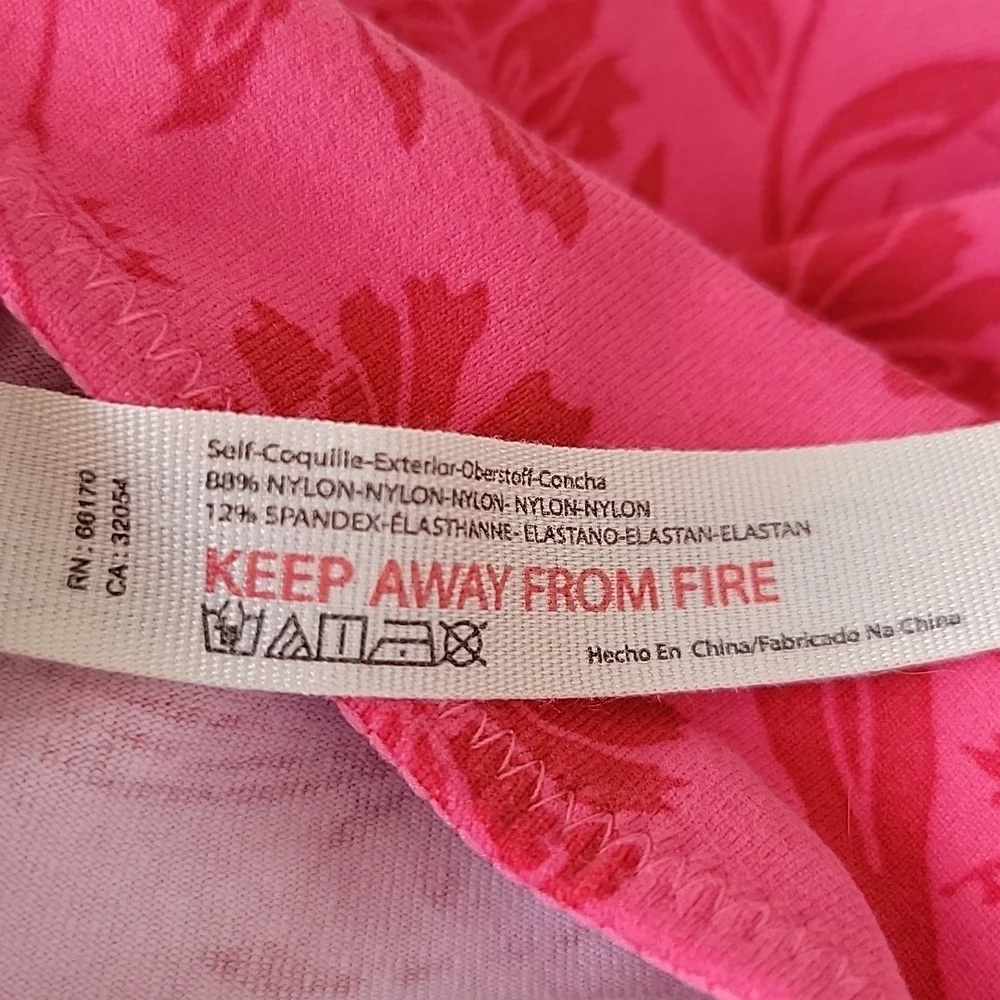 Free People Pink Floral Thong Bodysuit Sz S Ruched on Both Sides - Picture 2 of 11